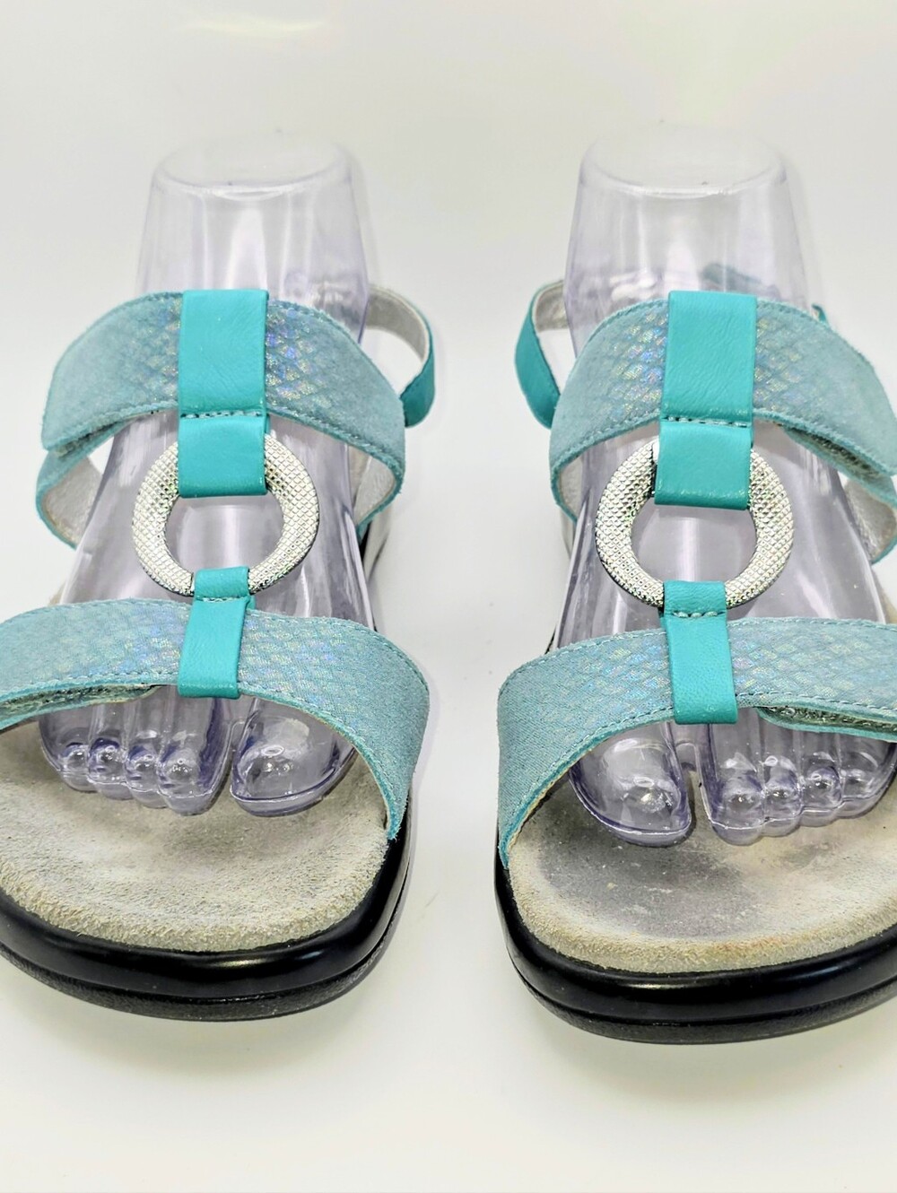 Alegria JULIA Aqua Double-Strap Genuine Leather Sandals (Size 11)